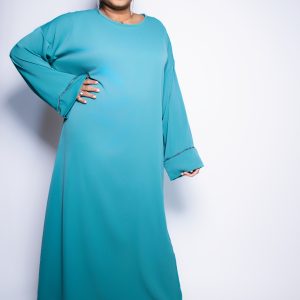 Abaya aux poignets pailletés