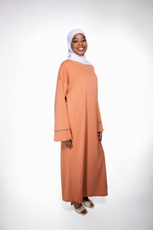 Abaya aux poignets pailletés – Image 4